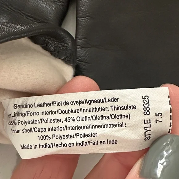 Isotoner leather Thinsulate gloves women 7.5 - Picture 6 of 6